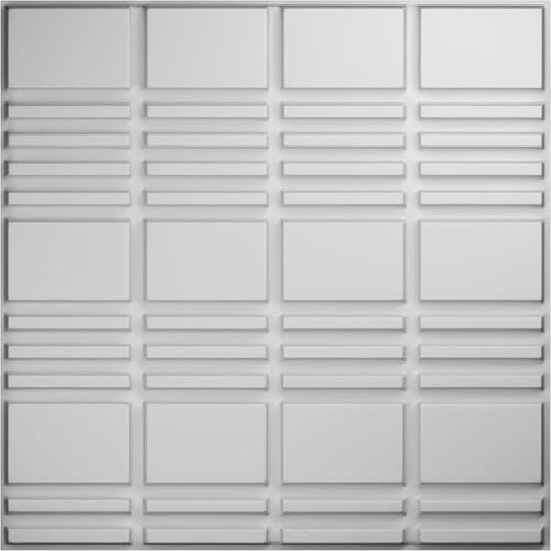 Ekena Millwork WP20X20SDWH-CASE-10 19 5/8 pulgadas de ancho x 19 5/8 pulgadas de alto apilado EnduraWall decorativo 3D cubiertas de panel de pared