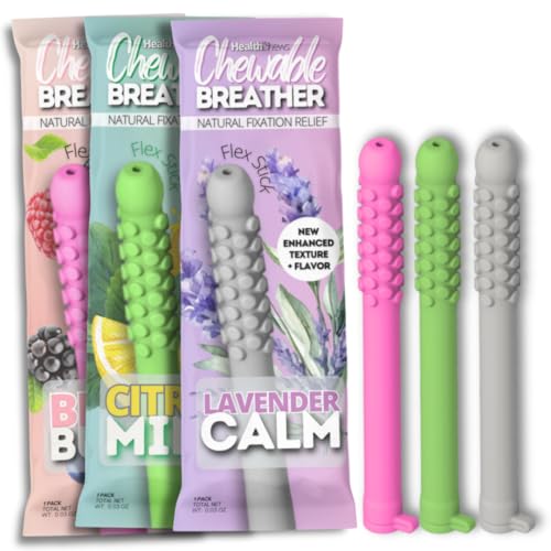 Sensory Fidget Stick Flex Bendable Silicone Chewer Portable Oral Fixation Tool Fresh for Stress Relief Accessory - (Relax Mix - 3 Pack)