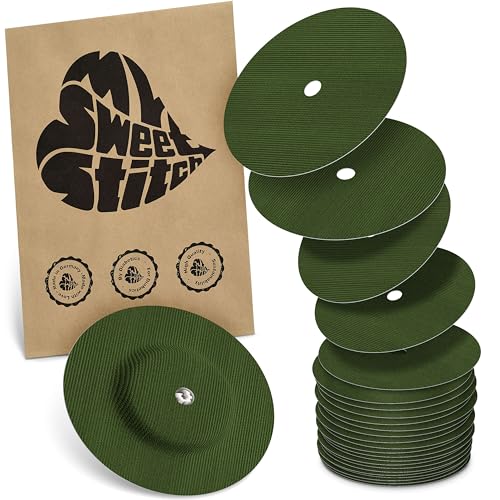 MySweetStitch - 25 x Freestyle Libre 1 & 2 tiritas redondas con orificio de ventilación, 65 mm de diámetro, impermeable, transpirable, verde oliva
