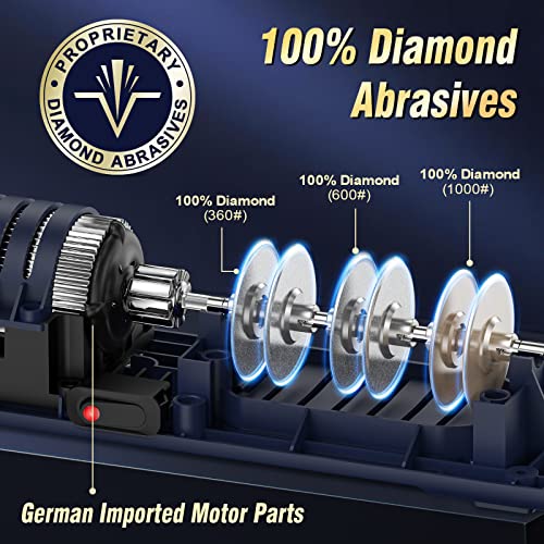 Vidome Professional Electric Knife Sharpener With 100% Diamond Abrasives And Precision Angle Guides For Kitchen Straight Edge&Ceramic Knife Work Sharp, 3-Stage Champagne Gold, Afilador De Cuchillos #TOP1