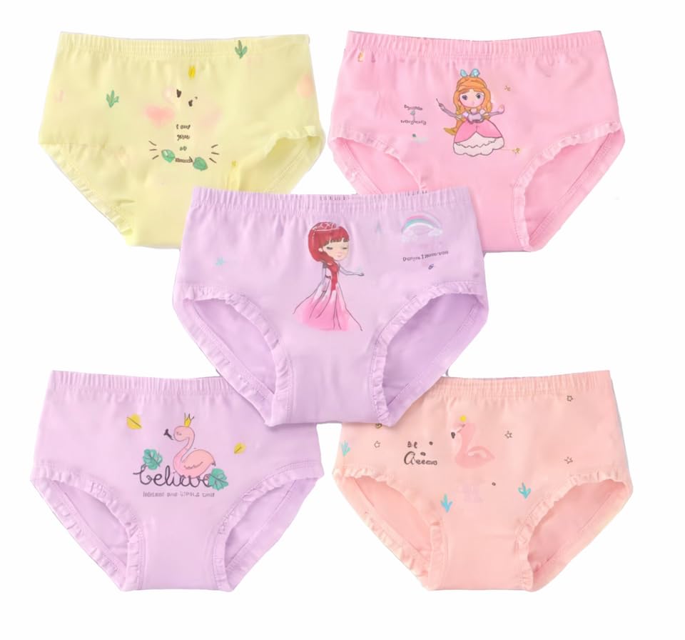 Cute and Colorful 100% Organic Cotton Antibacterial Soft Lace Panties for Girls/Underwear/Briefs
