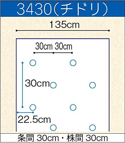 Amazon.co.jp: オリジナル白黒穴あきマルチ 厚さ0.021mm×幅135cm×長さ
