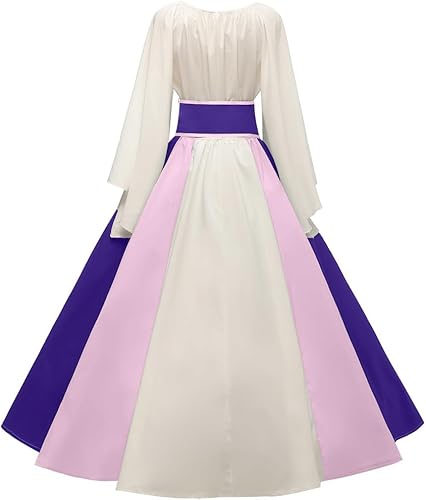 Miniatura 3 de Abaowedding - Vestido para mujer, medieval, renacentista, con mangas estilo trompeta, gótico, retro