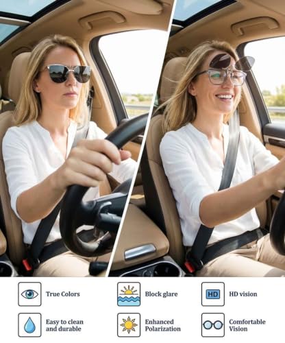 Image of Polarized Clip on Sunglasses over Prescription Glasses Anti-Glare UV Protection Cat Eye Flip up Clip-on Eyeglasses