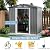 Goplus 6' x 4' Outdoor Storage Shed, Weather-Resistant Galvanized Metal Tool House w/ 4 Air Vents, Lockable Sliding Doors, Ramp, Gloves, Utility Tool Organizer for Garden, Farm, Yard