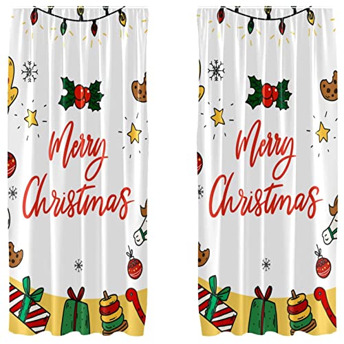 Rideaux de Noël 139,7 x 213,4 cm : voilage décoratif passe-tringle - 2