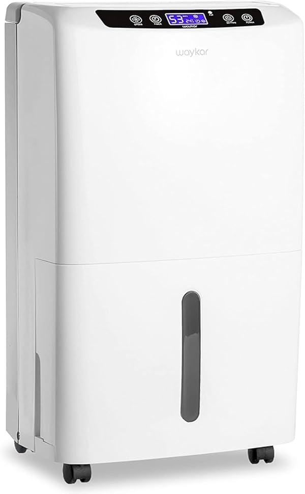 Waykar 34 Pints Energy Star Dehumidifier for Spaces up to 2,000 Sq. Ft at Home, in Basements and Large Rooms with Drain Hose and 0.66 Gallons Water Tank by Waykar - Used condition - US$107.25