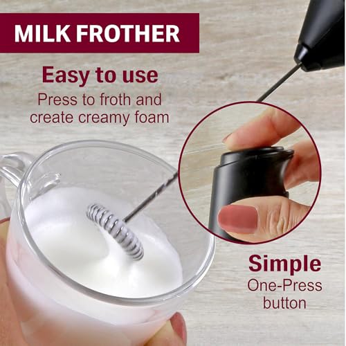 مجموعة هدايا فاخرة للقهوة كوستا من كيم اند ميلر مع كوب قهوة زجاجي لاتيه وصانعة رغوة حليب كهربائية