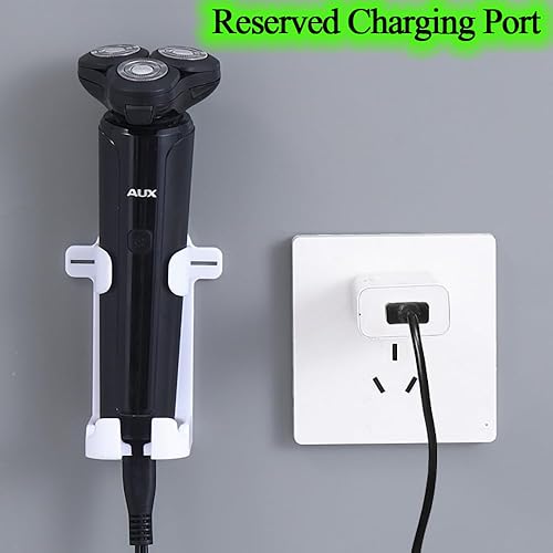 Miniatura 7 de Soporte para afeitadora eléctrica ajustable (paquete de 4) autoadhesivo, montado en la pared, soporte multifuncional para cepillo de dientes