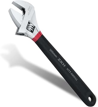 ZKH 6 Inch Adjustable Wrench - Small Metric With Comfortable Plastic-Dipped Grip - 6" 150mm - Opening 19.3mm - 45# High Carbon Steel