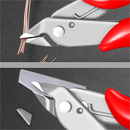 Monvict Flush Cutters, 5 Inch Micro Wire Cutters With Ultra Sharp Cutting Edge & Opening Spring Precision Small Side Cutting Pliers Tools Perfect For Crafts Wires 3D Printer Electrical & Cut Needs #TOP6