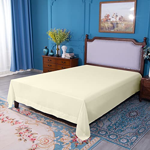 Image of NTBAY Twin Microfiber Flat Sheet, 66 x 96, Butter Yellow