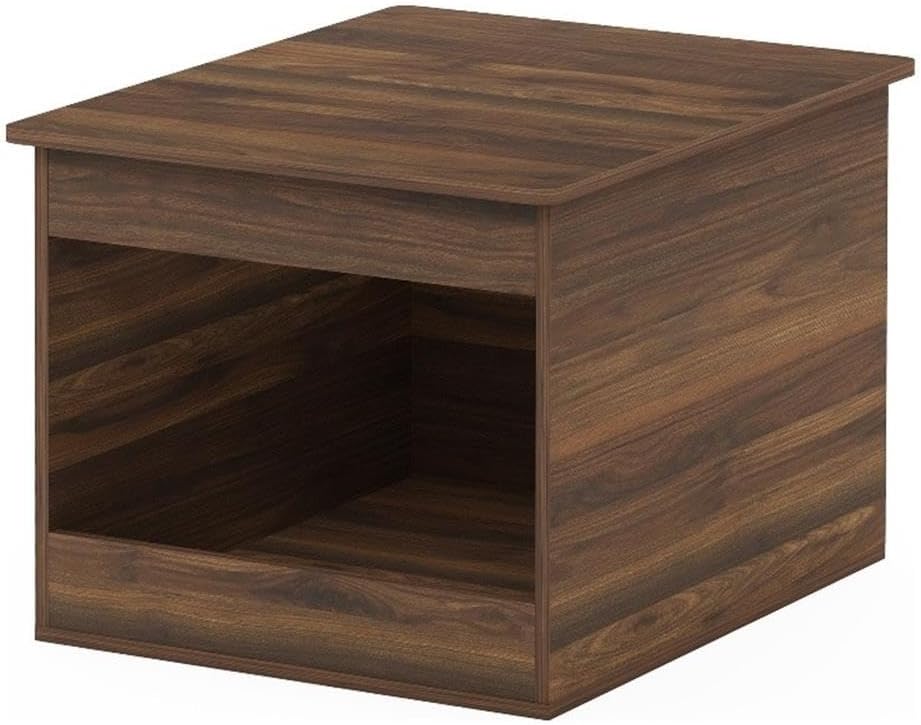 Pemberly Row Contemporary Top Opening Litter Box Enclosure, Americano Finish, CARB Grade Composite Wood, Multifunctional Furniture for Small Pets, 18.5 x 23.23 x 16.5 Inches, End Table Style