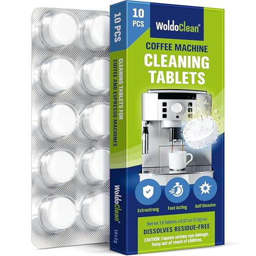 WoldoClean Cleaning Tablets for Fully Automatic Coffee Machines 10x 2g - Compatible with Breville, DeLonghi, Jura, Philips, Miele & Gaggia