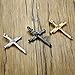 3PCS Fashion Jewelry Polished Stainless Steel Nail Cross Pendant-Chain Necklace Christian Jewelry Church Baptism Gift Cross Pendant Necklaces for Men Women (Gold Silver Black)