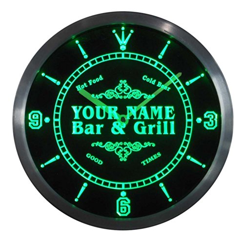 Advpro Ncu13803-R Fagan Family Name Bar & Grill Cold Beer Neon Sign Led Wall Clock #TOP4