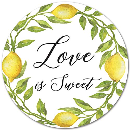 Autocollants ronds Love is Sweet de 5,1 cm pour étiquette candy bar et boîte dragées