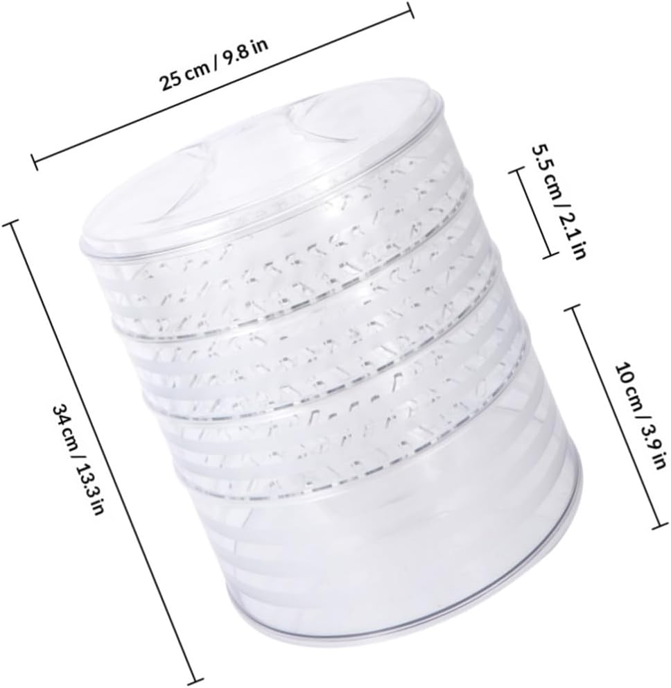 Plastic Food Cover Multi-layer Preservation Vegetable Cover Set 5pcs Foldable Food Tent with Lid for Home Kitchen