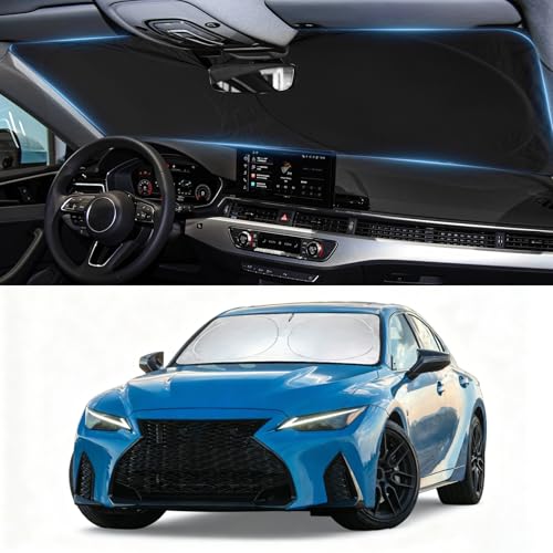 Image of Windshield Sunshade for Lexus is 2014-2026 for Lexus is 300, IS350 is 500 | Custom Fit Lexus is IS 250, IS 200T Sun Visor Protector, Front Window Sun Shade Cover Block Heat Shield Car Accessories