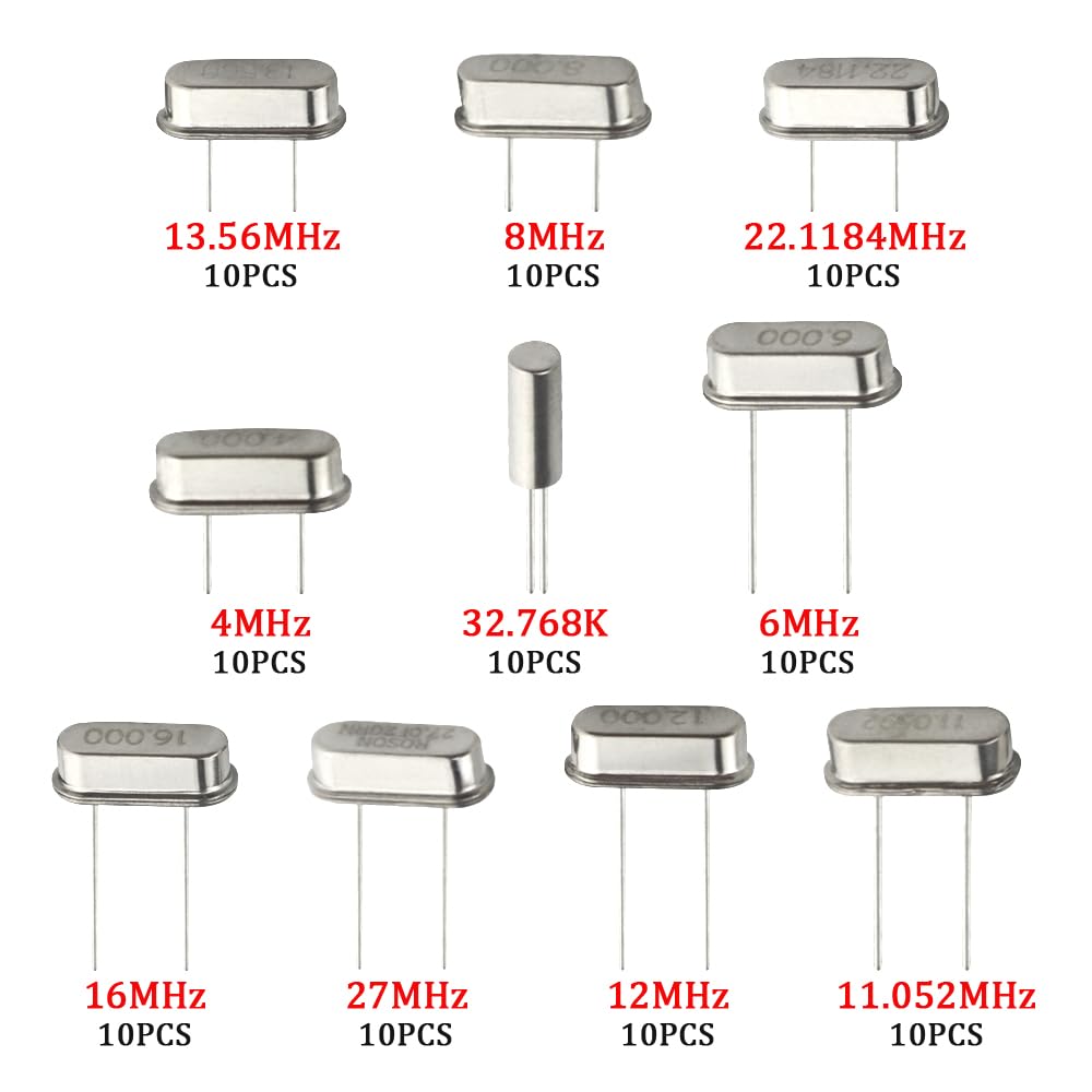 Kit Oscillatori Al Quarzo 50 Pezzi - 10 Valori Da 32.768KHz A 24MHz Per Elettronica - Foto 3