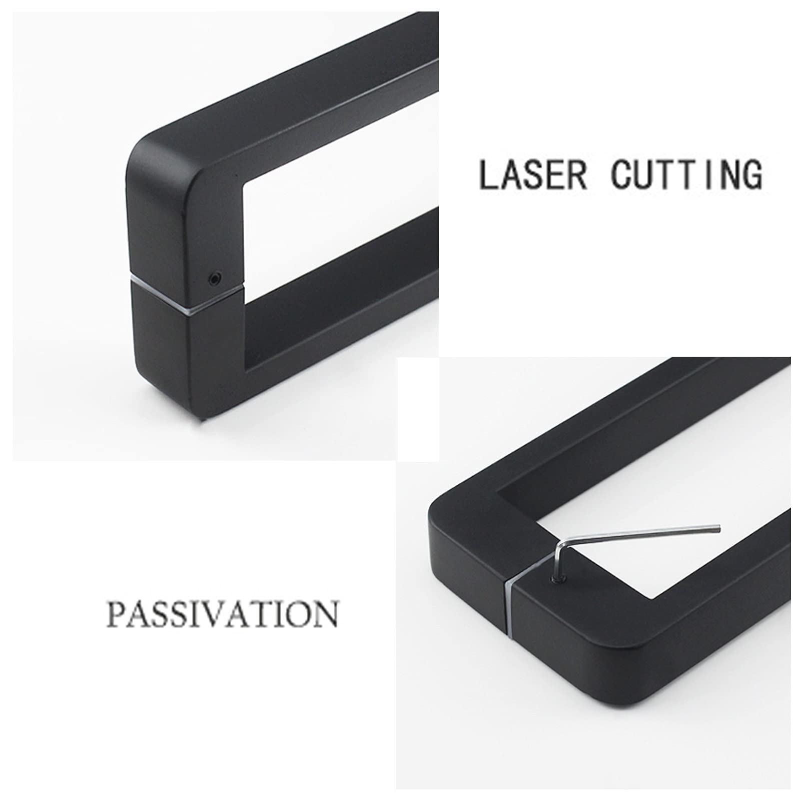 RWRAPS Poignée de Porte coulissante de 15,7/17,3 Pouces, poignée de Porte Push-Pull Noire pour Salle de Douche, Remplacement du Bouton de porte/440 mm (440 mm)