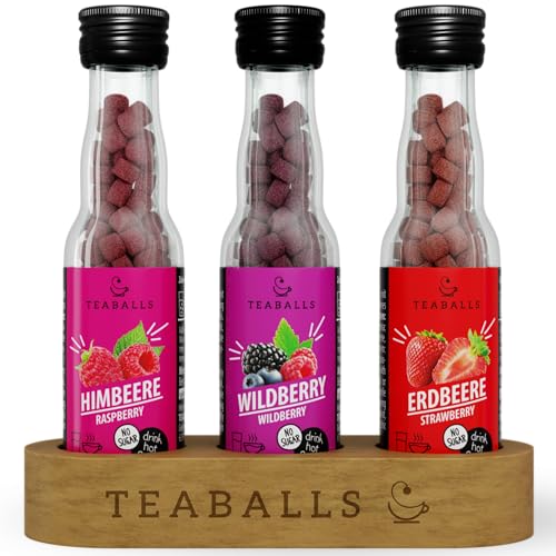TEABALLS 3er Set Beeren Mix - Himbeere Wildberry Erdbeere - Tee Set