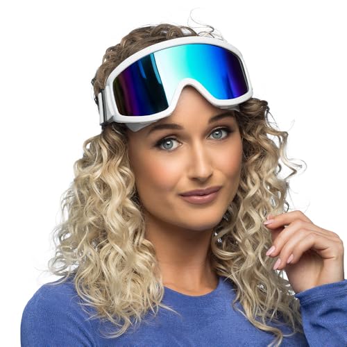 Boland - Lunettes de ski pour les déguisements et les fêtes, lunettes stylées pour les festivals, les carnavals ou les fêtes à thème Apres Ski, Blanc