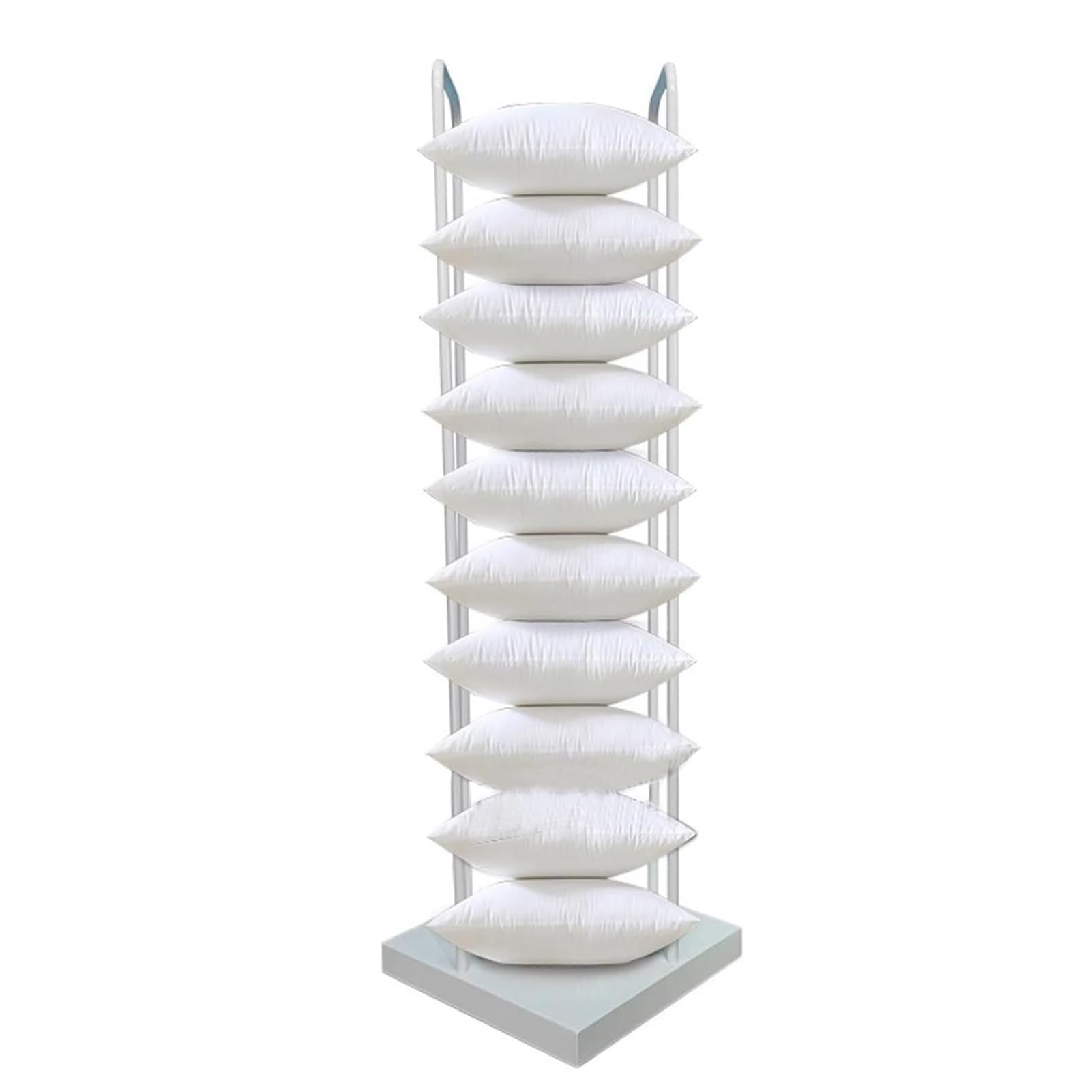 Présentoir à coussins à roulettes étagère carrée de rangement pour commerce et hôtel
