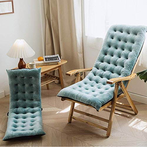 Amydreamstore Rocking Chair Cuhsion,Indoor Outdoor Seat Cushions Chaise Lounger Cushion Plush Sofa Swing Cushions Comfort Thicken Tatami Mat Window Pad For Lounge Bench Blue 125X50X10Cm(49X20X4Inch) #TOP1