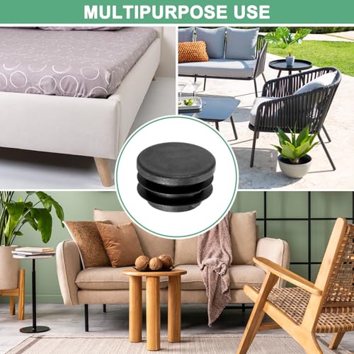 Image of M METERXITY 30 Pack Round Plastic Plug, OD 1.4 inch Furniture Tube Inserts Pipe Hole End Caps for Tubing Post /Glide Insert for Pipe Post /Table Chair Leg /Metal Tubing /Fence [Black]