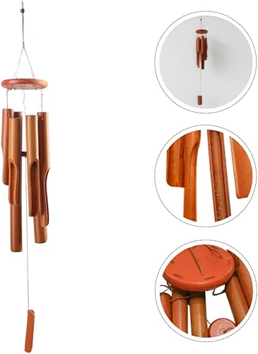 Miniatura 7 de BESPORTBLE Campana de viento colgante al aire libre decorativa para patio, ventana de jardín con sonido claro y agradable, estilo retro, artesanía