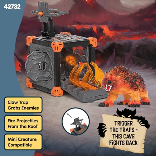 Image of Schleich Eldrador Creatures - 31PC Battle Cave with Lava Bear Playset - Interactive Cave with Pretend Weapon, Trap and Monster Figurine for Boys and Girls - Fantasy Toys for Kids Ages 7+ | 42732