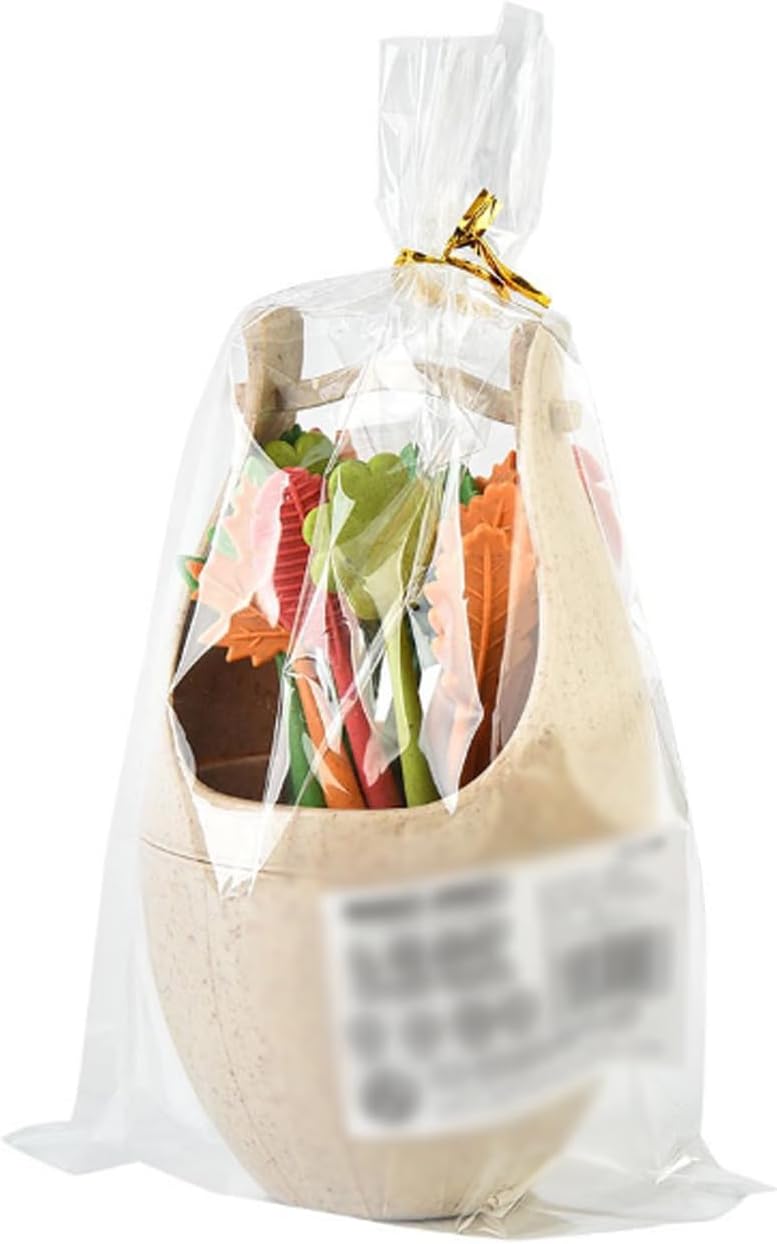 fruit forks，Dinner Forks,Stainless Steel Forks16pcs Wooden Barrel Leaf Shaped Fruit Fork Set Mini Snack Cake Dessert Pick Toothpick Home Party Decoration 4.7x2.3" (Color : Blue a)