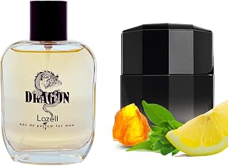 Lazell Dragon for Men Perfume | Impression by Black XS | Eau De Parfum 3.4 Fl Oz | Citrus Amber Chocolate Fragrance | European Сoncentrated Scent Lasts 6-9 Hours