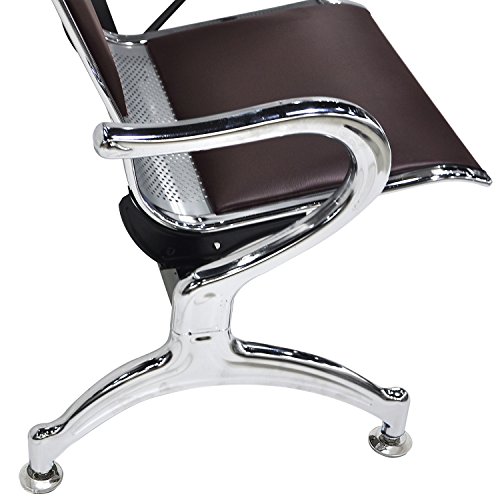 Walcut 2 Seats Pu Leather Awalcut Waiting Room Chair Leather Business Reception Bench Room Garden Salon Barber Bench For Barbershop Salon Airport Bank Hospital Market,2 Seat, Brown #TOP5