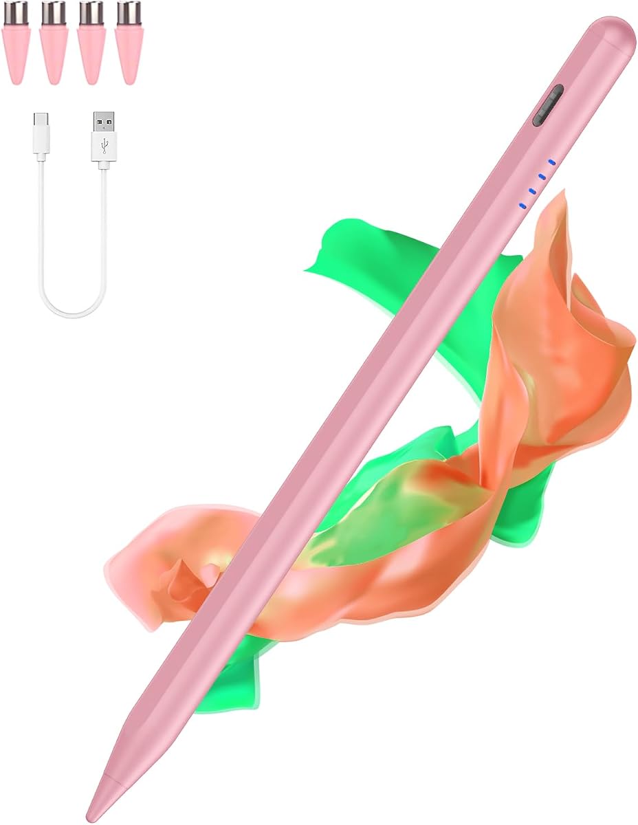 Stylus Pen for Android and iOS Touch Screen Pen with 4 Pom Tips | Nintendo Switch Stylus for XiaoMi/Samsung/Huawei/Lenovo/Vivo/Poco X8 Pro/Max and Other Android Devices,Pink