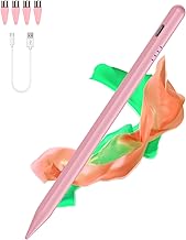 Stylus Pens for Touch Screens,Type-C Tablet Pen with 4 Pom Tips Rechargable Stylus Pen for Android Compatible with Samsung/Huawei/Lenovo/Mi/Vivo and Other Android Smartphone and Tablet Devices-Pink