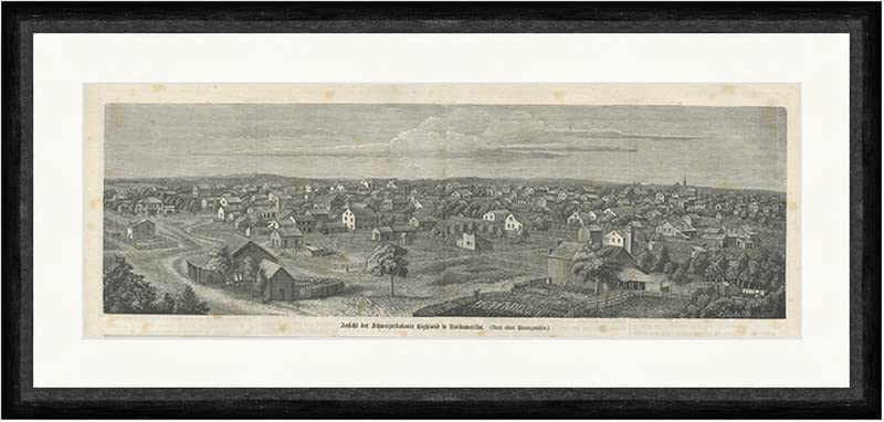 Biller AntikView of Swiss Colony Highland in North America Päpke Faksimile_C 2804