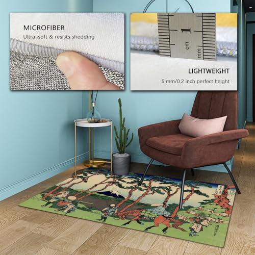 Tapis de style japonais fleurs et oiseau pour bureau de salon - 6