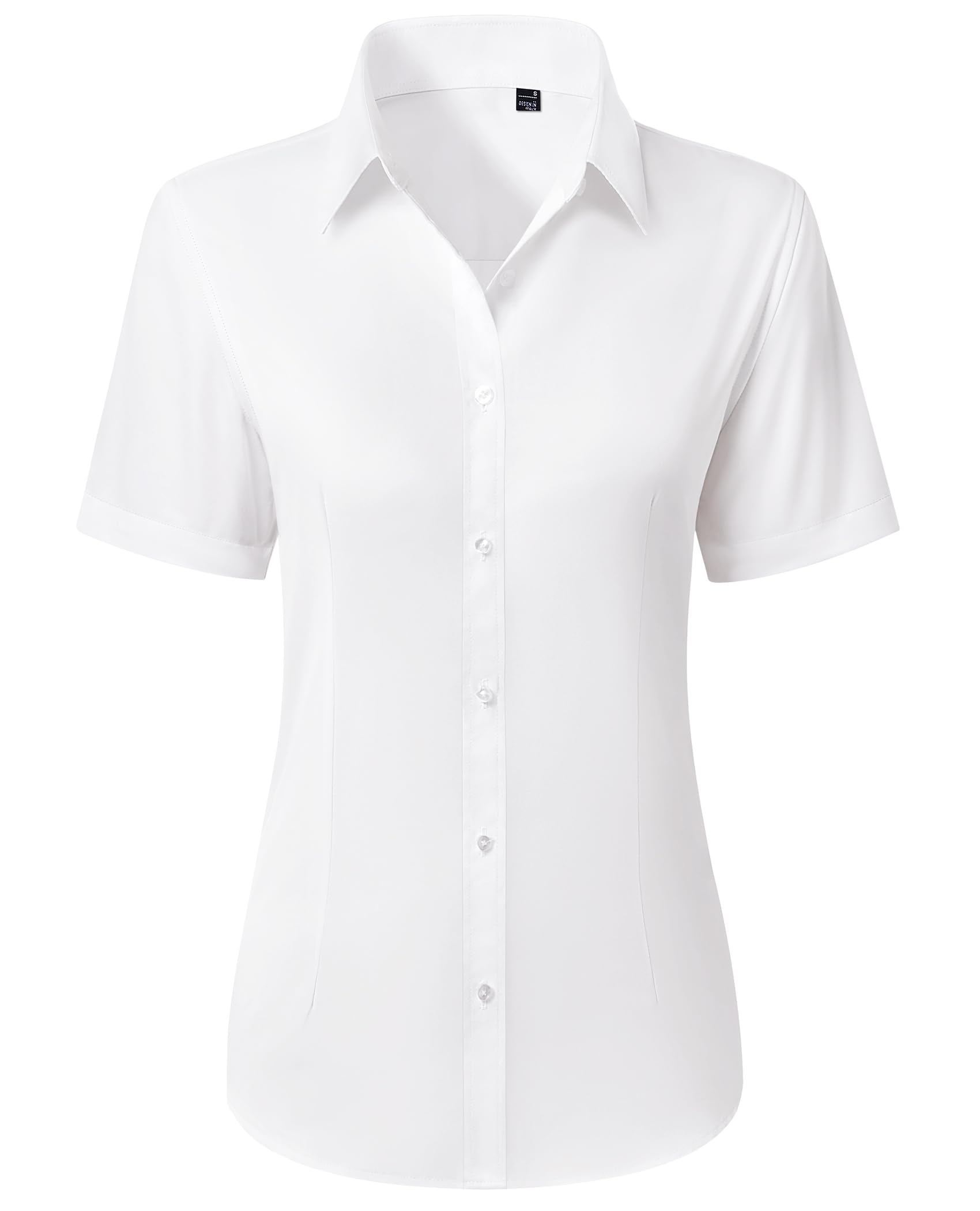 Photo 1 of siliteelon White Short Sleeve Button-Down Shirt