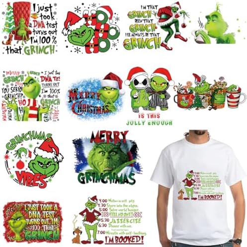 Amazon.com: 12 Sheets Christmas Iron on Transfers - HTV Vinyl Stickers ...