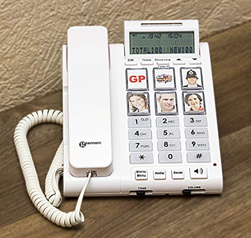 Geemarc Photophone 450 - Amplified Corded Telephone with Picture Buttons and Caller ID  - UK Version