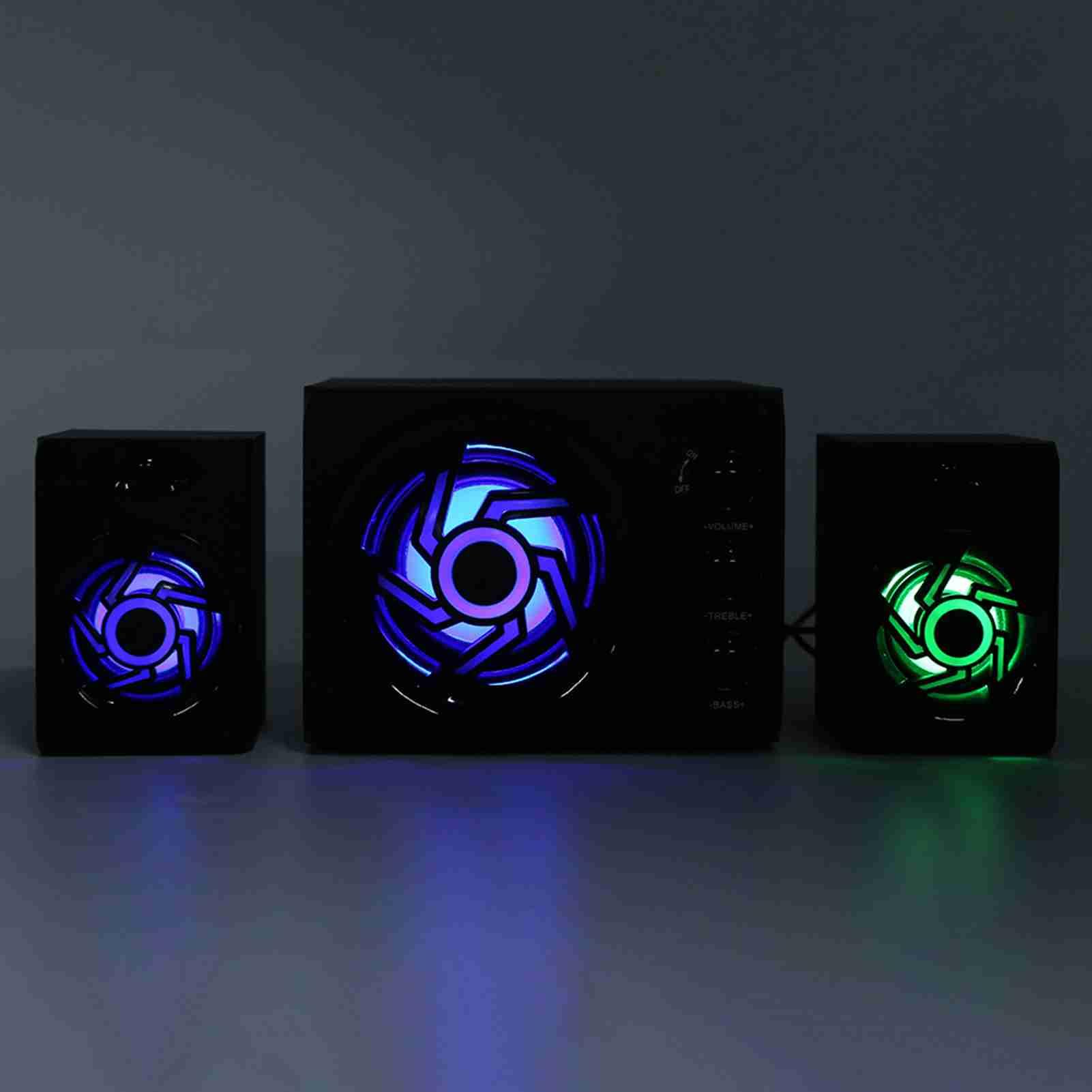 Cryfokt di Altoparlanti 2.1 per Computer Desktop con Subwoofer e Luci RGB