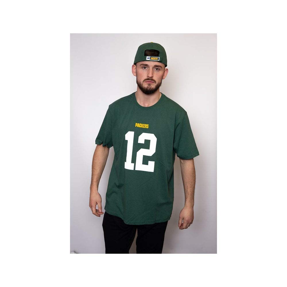 Fanatics Men's Green Nfl Bay Packers Aaron Rodgers Player Name & Number T-Shirt Medium