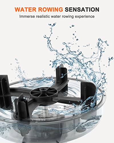 Echanfit Water Rowing Machine With 6 X 32 Levels Resistance And Bluetooth, 400 Lb Weight Capacity Rower With Digital Monitor Tablet Holder For Home Use #TOP1