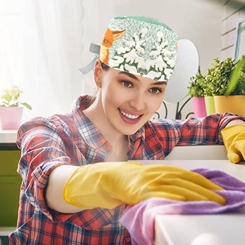 Casquettes de travail ajustables JDEZ : chapeaux bouffants forêt d'hiver