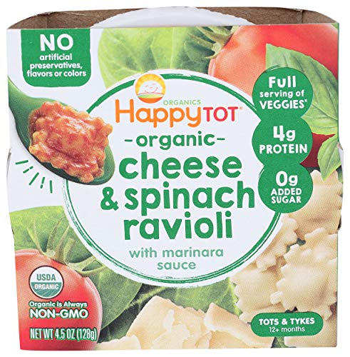 HAPPY TOT Organic Ravioli Love My Veggies Bowl, 4.5 OZ