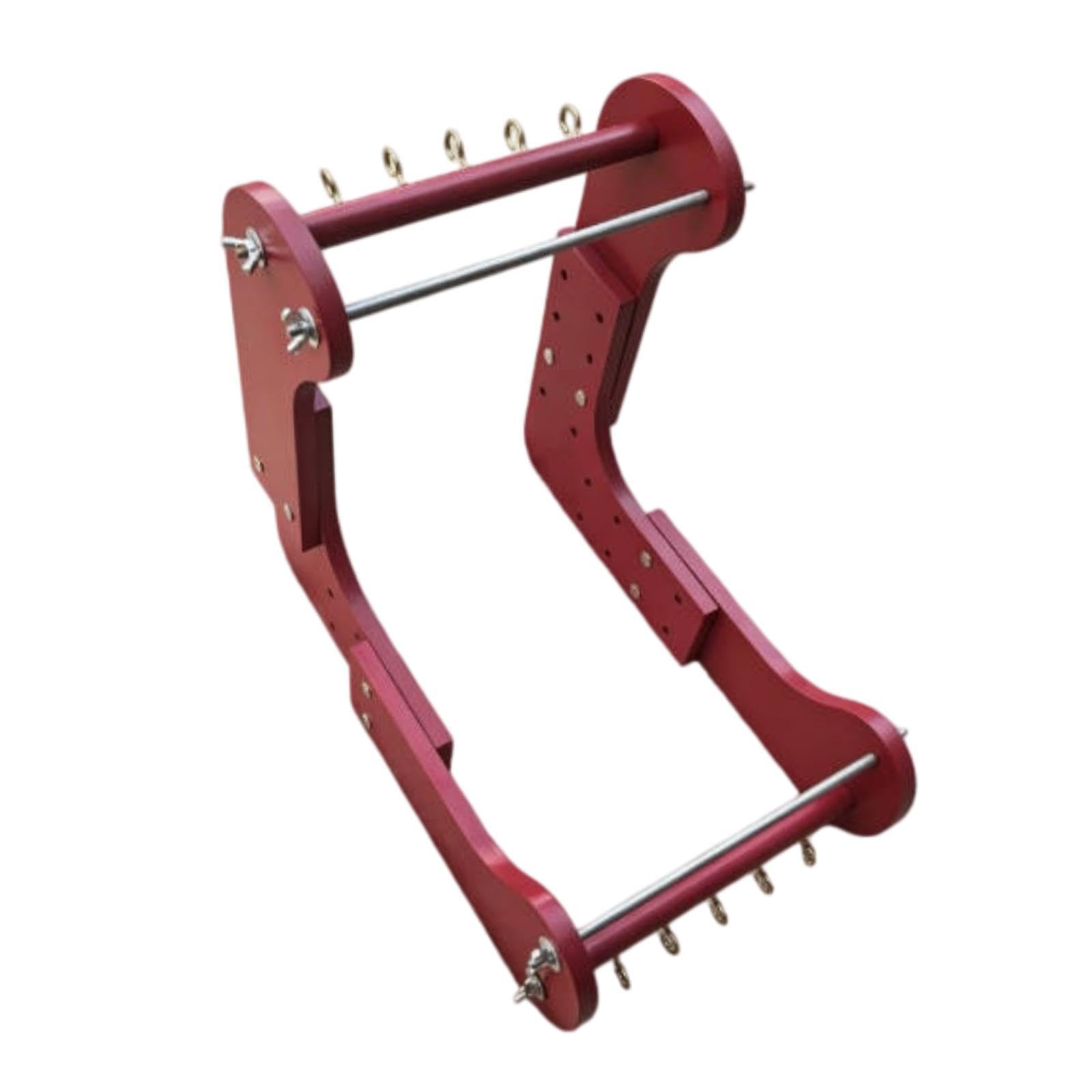 Ergonomischer Und Verstellbarer Perlenwebrahmen Aus Holz, Webrahmen, Armbandherstellungswerkzeug, Tischperlenwerkzeug, Geeignet für, Rot