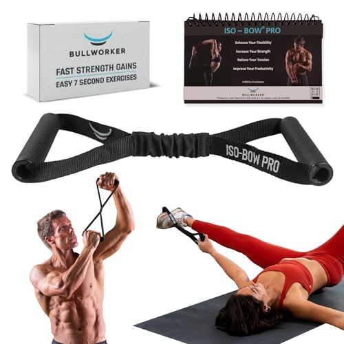 Bullworker Iso-Bow Pro - Equipo de ejercicio isométrico: correa de estiramiento y equipo de entrenamiento, correas de ejercicio portátiles para gimnasio en casa, yoga, pilates, movilidad y
