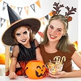 Hifot Rentier Kostüm Damen Rentier Haarreif und Tüllrock Temporäre Tattoos Socken Weihnachtskostüm Reh Kostüm Tierkostüm Erwachsene für Halloween Weihnachten Cosplay